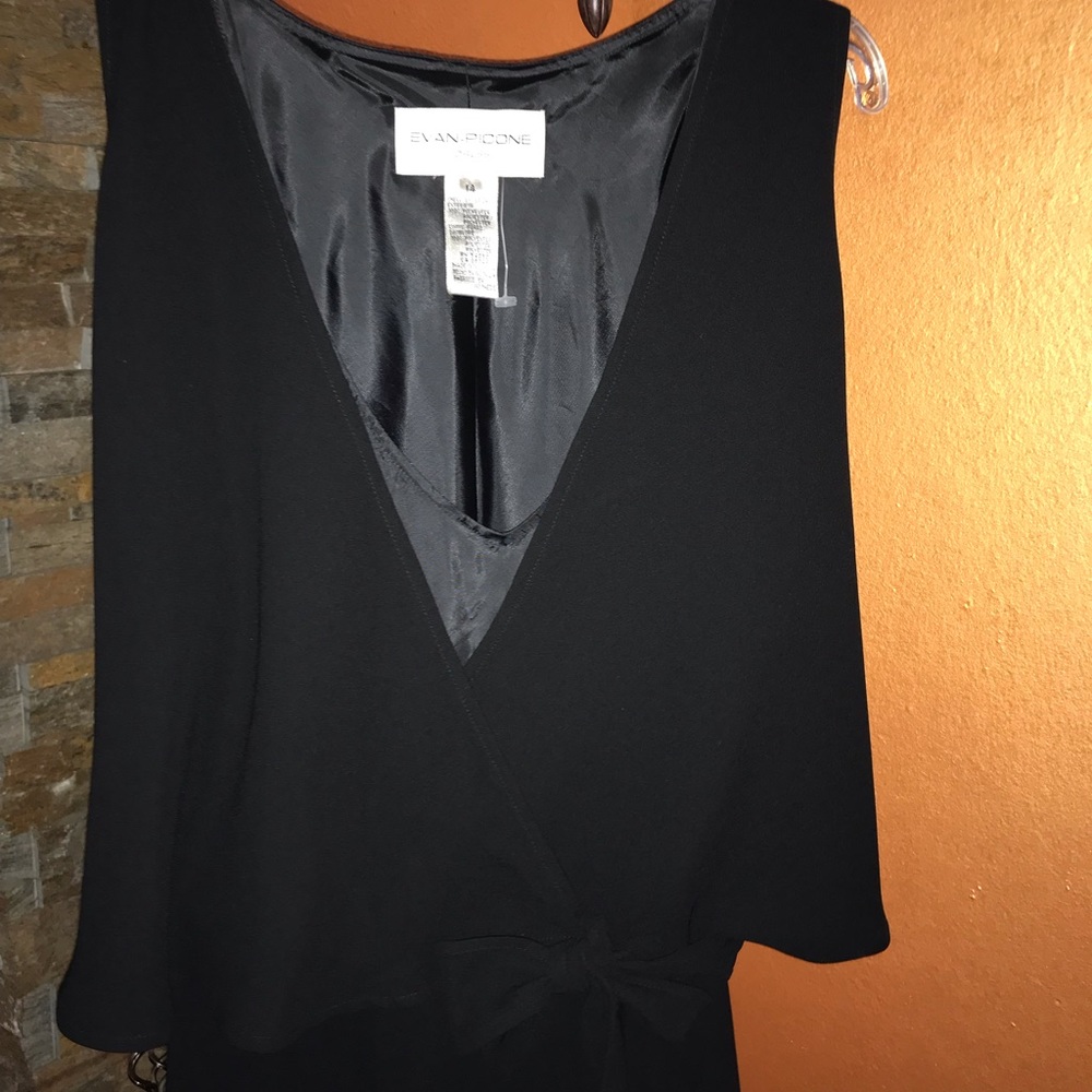 NWT Evan Picone Sleeveless Black Dress, Size 14
